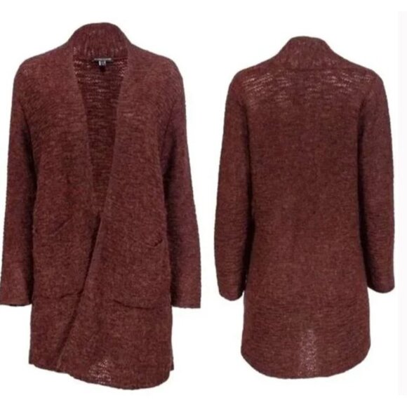 Eileen Fisher Brown Marled 100% Baby Alpaca Cardigan Sweater Size Small - Picture 1 of 5